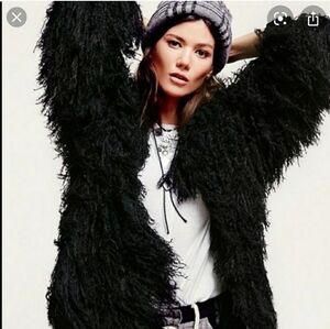 Free People Faithful Shaggy Cardigan Small